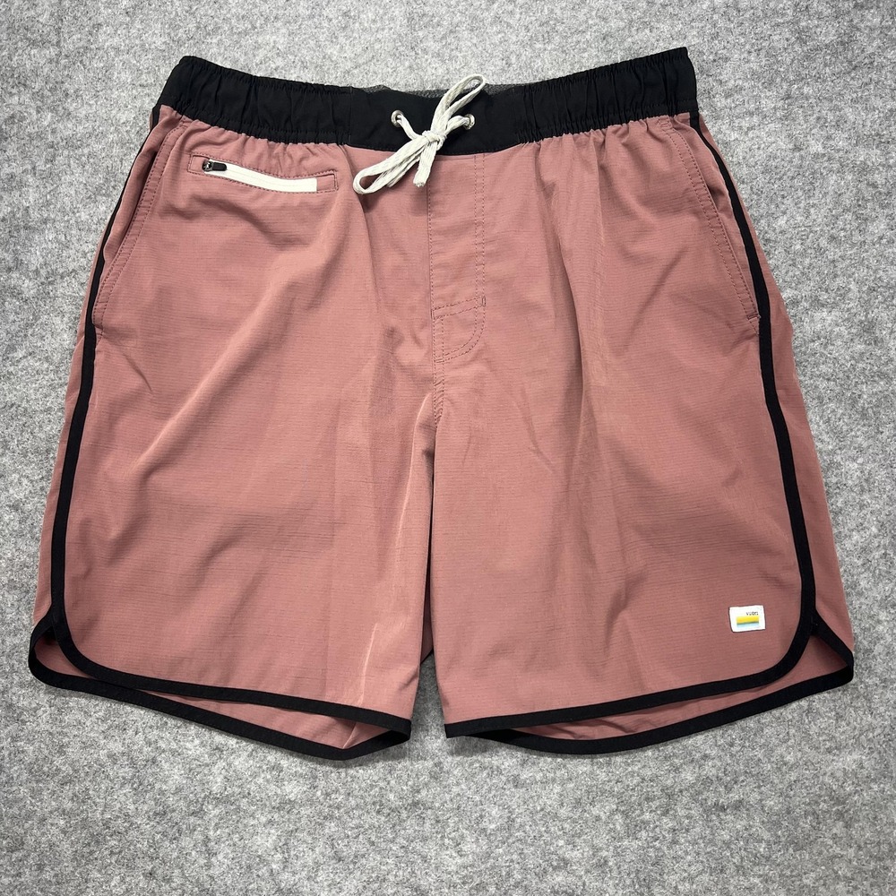 Vuori Banks Shorts Mens Medium Pink Drawstring Athletic Running 7" Pockets Gym